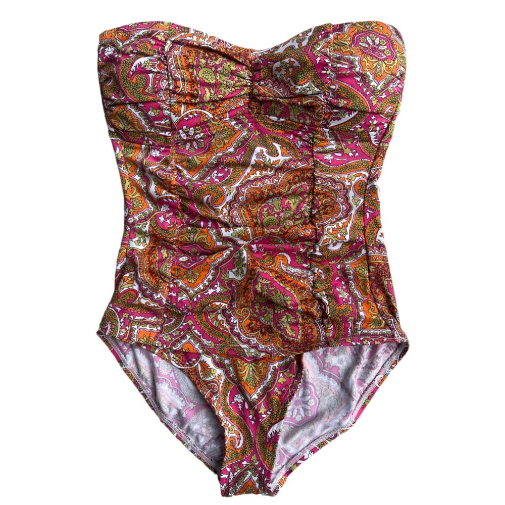 Tommy Bahama Paisley Bandeau One Piece Swimsuit - Picture 2 of 10